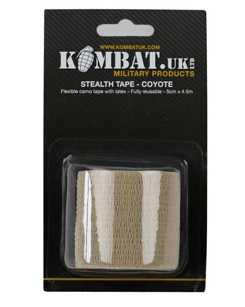 Стрічка маскувальна KOMBAT UK Stealth tape, койот, 5см*4,5м - зображення 2
