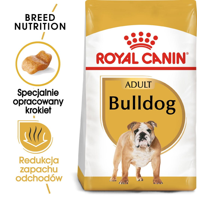 Royal Canin Bulldog Adult sucha karma pełnoporcjowa dla buldogów od 12 miesiąca życia i powyżej 12 kg (3182550719803) (2590120) - obraz 2