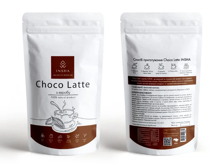 Напій з керобу INSHA Choco Latte 150г - изображение 2