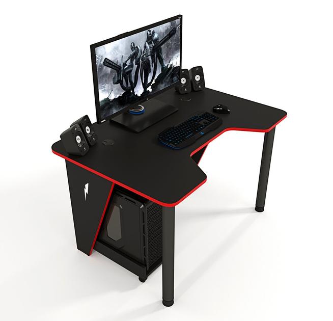 Геймерский игровой стол ZEUS™ IVAR-1200, черный/красный – фото, отзывы ...