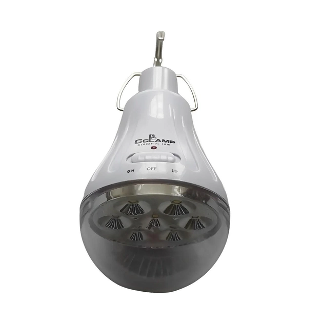 Портативная светодиодная лампа с солнечной панелью Solar Light CL-028 7L лампочка с крючком для подвешивания влагозащищенная 10W Белая - изображение 2