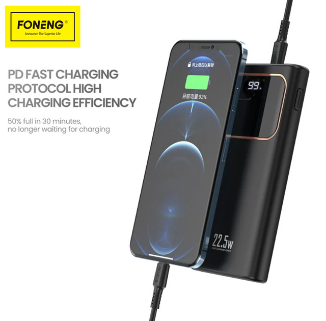 УМБ FONENG Power Bank 20000 mAh (РК дисплей) черный P58 - изображение 3