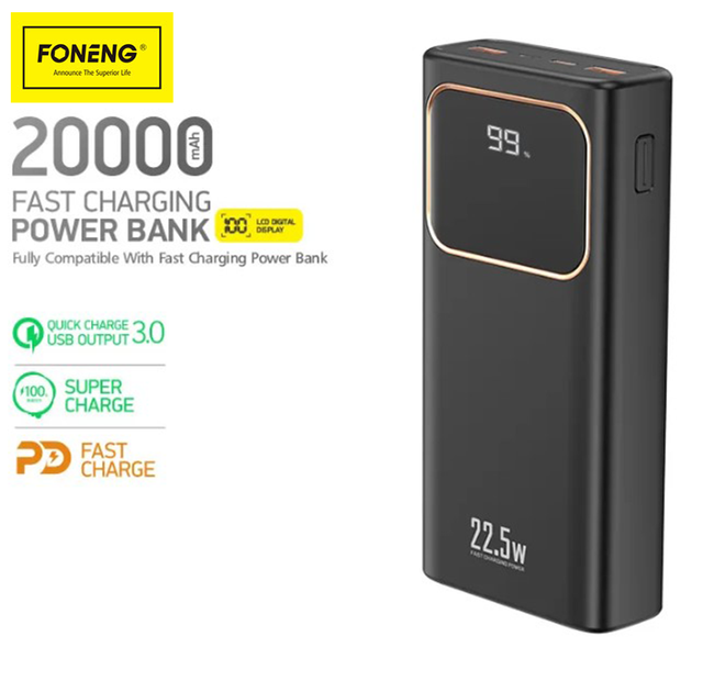 УМБ FONENG Power Bank 20000 mAh (РК дисплей) черный P58 - изображение 5