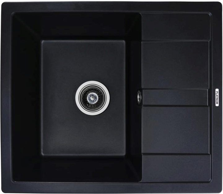 Кухонная мойка гранит Platinum 5851 ARIA матовая черная + сифон – фото ...