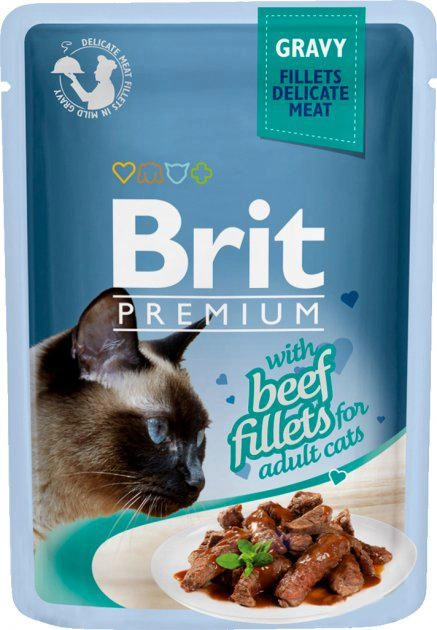 Mokra karma dla kotów BRIT Premium z polędwicą wołową w sosie - saszetka 85g (8595602518555) - obraz 1