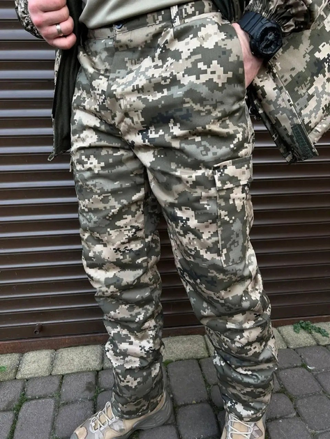 Тактичні штани ЗСУ військові армійські зимові піксель розмір 50 - зображення 1