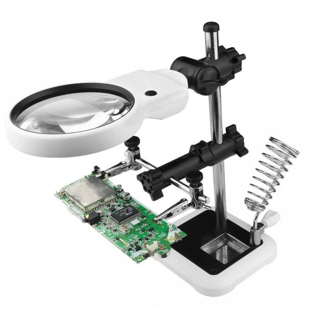 Третя рука з підсвічуванням та підставкою під паяльник MG16129-AC ...