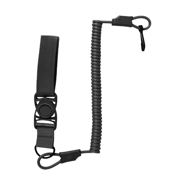 Тренчик с карабином для пистолета Tactical Pistol Lanyard, Kombat tactical, Black - изображение 1