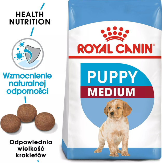 Sucha karma dla szczeniąt Royal Canin Puppy M 15kg (30031501/11421) (3182550402132/0262558402136) - obraz 2