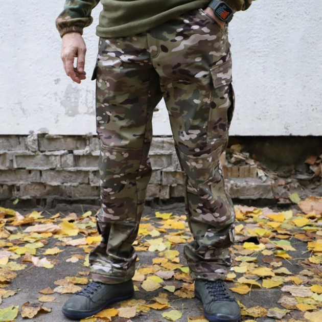Штани для військових Softshell камуфляжні мультикам розмір 62 - изображение 1