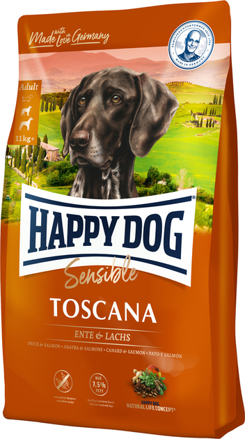 Sucha karma dla psów sterylizowanych i z nadwagą Happy Dog Sensible Toscana z kaczką i łososiem 12,5 kg (4001967014136) - obraz 1