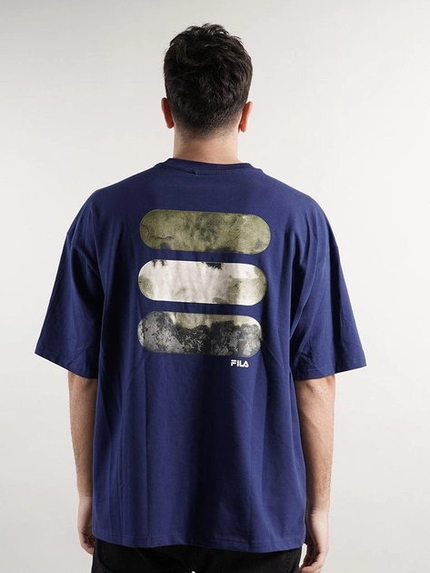T-shirt męski luźny Fila FAM0140-50016 M Niebieski (4064556333995) - obraz 2