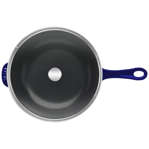 Сковорідка Staub Cast Iron 25 см з кришкою синя - Фото 4 Сковорідка Staub Cast Iron 25 см з кришкою синя - зображення 4