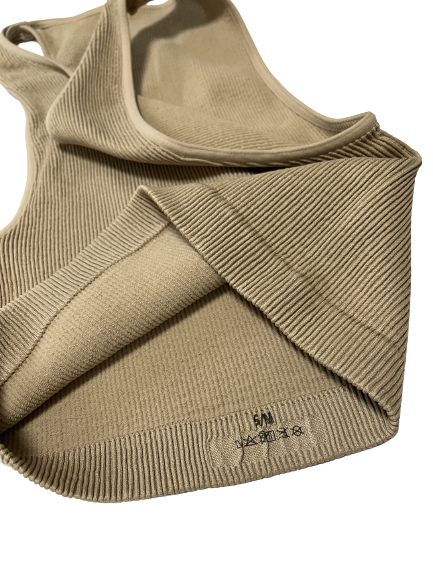 Топ в рубчик з мікрофібри Halter Top RIB Giulia Naturalle S/M Бежевий - зображення 3