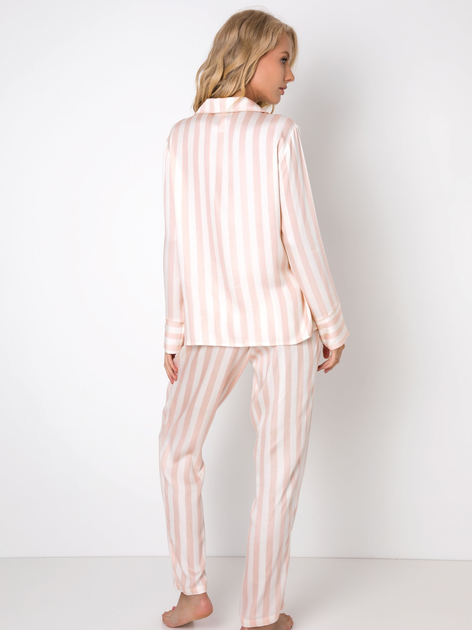Піжама (сорочка + штани) Aruelle Brie pajama long XS Рожевий/Білий (5904541437101) - зображення 3