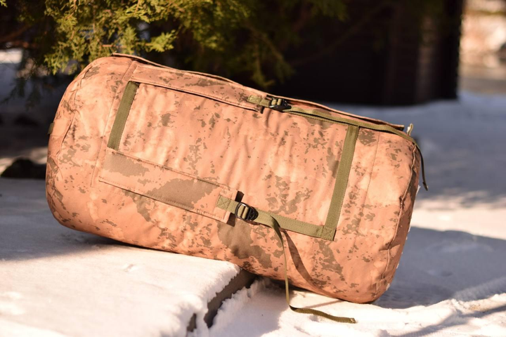 Тактичний баул 120 літрів армійський військовий для ЗСУ сумка рюкзак похідний для речей колір койот мультикам - зображення 1