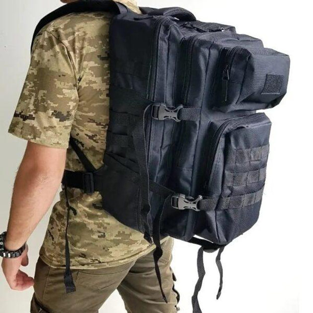 Рюкзак тактический 40л Oxford 600D черный (LE2447) - изображение 2
