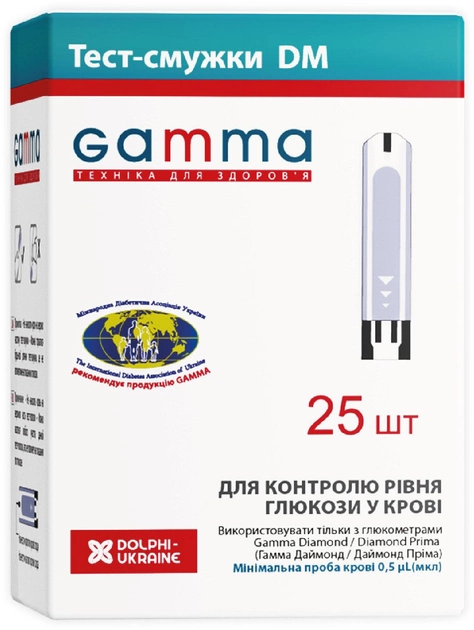 Тест-полоски GAMMA DM (25 шт) (7640143655946) - изображение 1