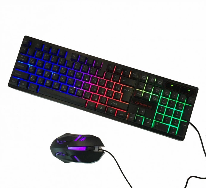 Профессиональная игровая клавиатура c динамичной RGB подсветкой и мышкой UKC HK-6300TZ (6300) - Фото 2 Профессиональная игровая клавиатура c динамичной RGB подсветкой и мышкой UKC HK-6300TZ (6300) - изображение 2