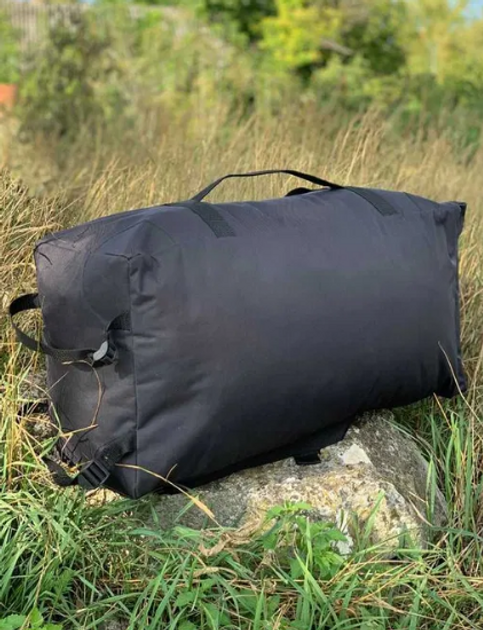 Баул 100 літрів армійський військовий ЗСУ тактичний сумка рюкзак 74*40*34 см похідний чорний - зображення 2