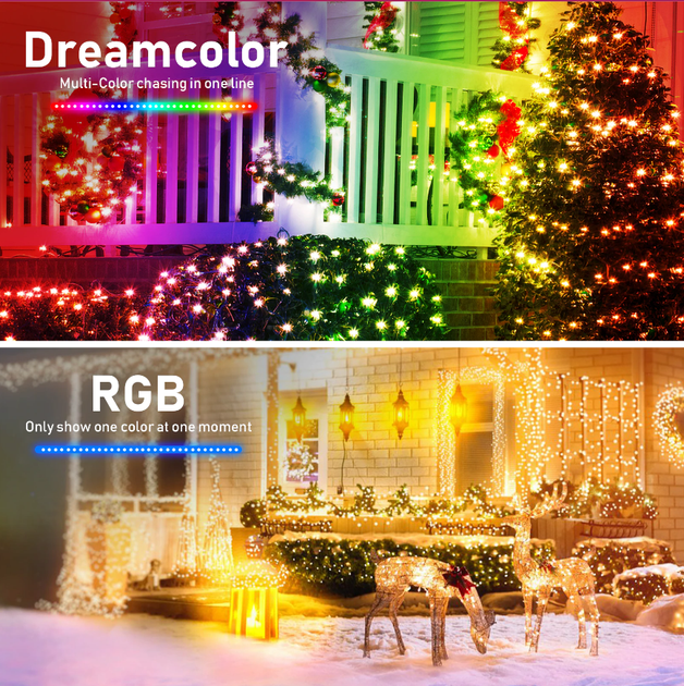 Розумна світлодіодна гірлянда Tuya WiFi 10 м. 66 ліхтариків, Fairy Lights новорічна смарт LED RGB для ялинки - Фото 3 Розумна світлодіодна гірлянда Tuya WiFi 10 м. 66 ліхтариків, Fairy Lights новорічна смарт LED RGB для ялинки - зображення 3