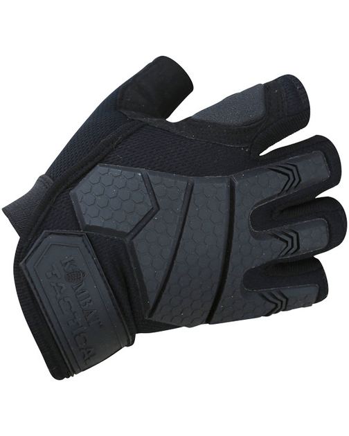 Тактичні військові рукавички KOMBAT UK захисні рукавиці без пальців L чорний TR_kb-aftg-blk-l (OR.M_9E2E12148923) - зображення 1