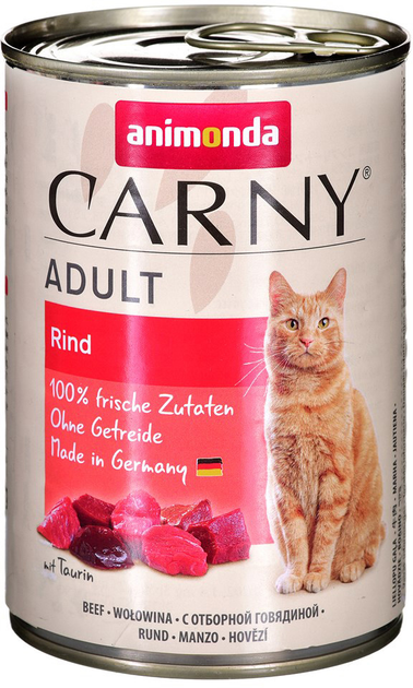 Вологий корм для котів Animonda Carny Adult яловичина 400 г (4017721837231) - зображення 1