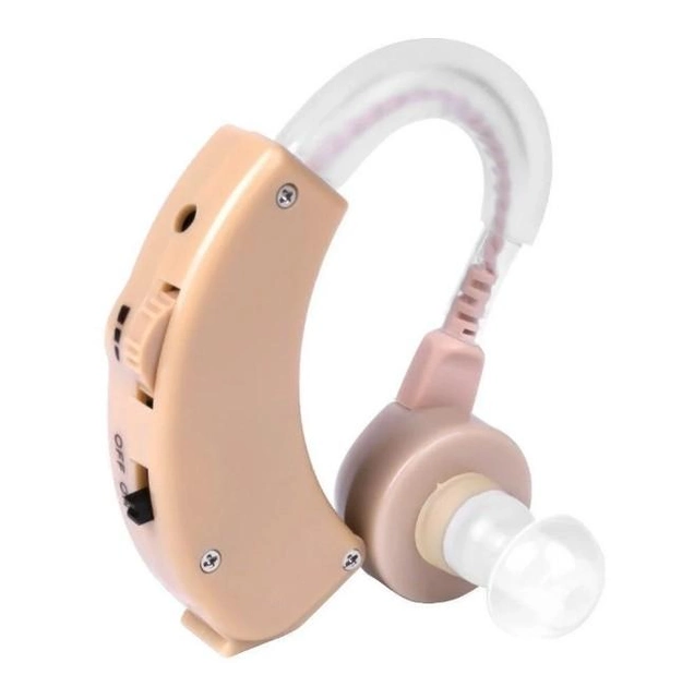 Слуховой аппарат Xingma Beige усилитель слуха на батарейке с тремя вкладышами разных размеров 55 x 15 x 9 мм Бежевый - изображение 1