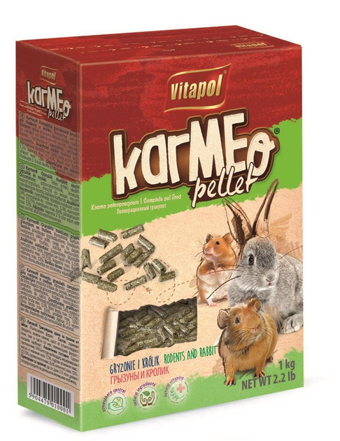 Karma dla gryzoni i królików granulowana VITAPOL Karmeo Pellet 1kg (5904479010025) - obraz 1