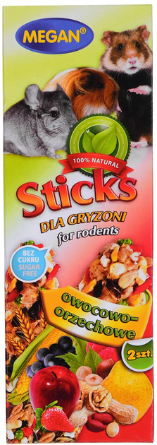 Smakołyk dla gryzoni Megan Sticks Kolba owocowo-orzechowa 2 szt. (5906485082775) - obraz 1
