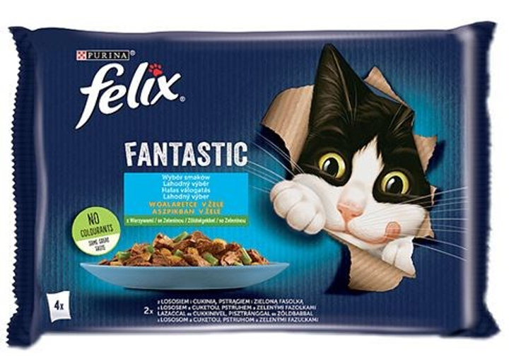 Mokra karma dla kotów Purina Karma Felix Fantastic Ryba z warzywami 4 x 85 g (7613039756973) - obraz 1