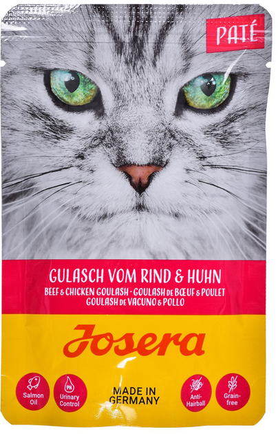 Mokra karma dla kotów Josera Karma Pate Gulasz kurczak i wołowina kot 85g (4032254750079) - obraz 1