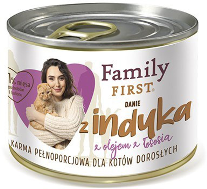 Mokra karma dla kotów Family First Danie z indyka 200 g (5904479191014) - obraz 1