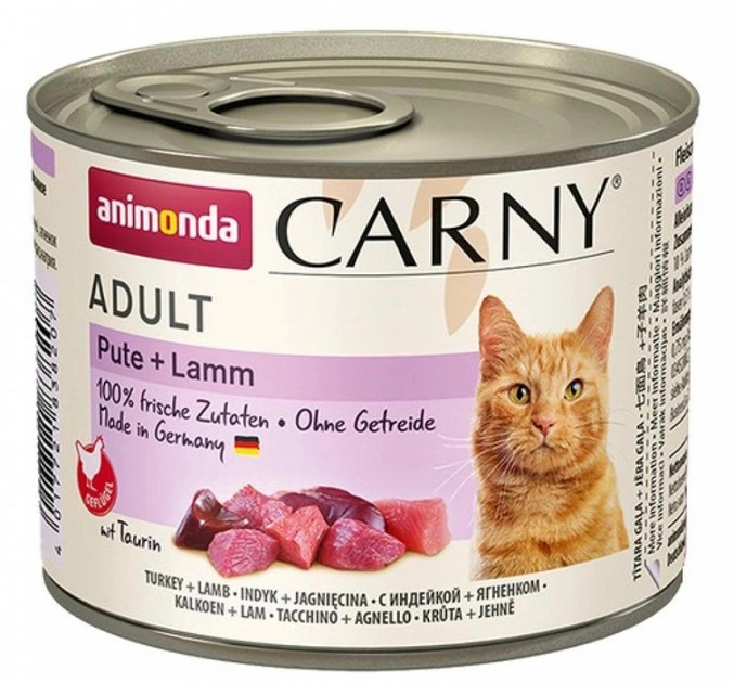 Вологий корм для котів Animonda Cat Carny Adult індичка, баранина 200 г (4017721838207) - зображення 1