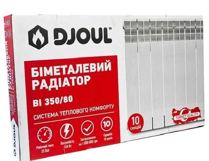 Радиатор биметаллический DJOUL 350/80 (15 секций) – фото, отзывы ...