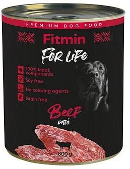 Mokra karma dla psów Fitmin For Life Dog z wołowiną 800 g (8595237033027) - obraz 1