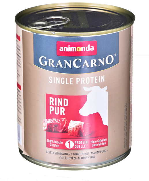 Mokra karma dla psów Animonda GranCarno Single Protein z wołowiną 800 g (4017721824323) - obraz 1