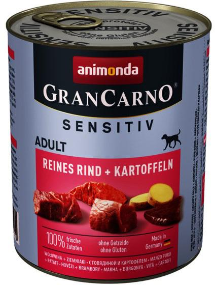 Mokra karma dla psów Animonda GranCarno Sensitiv z wołowiną i ziemniakami 800 g (4017721824170) - obraz 1