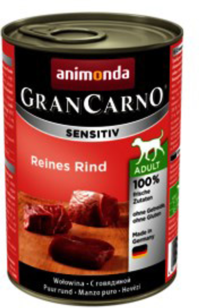 Вологий корм для собак Animonda GranCarno Sensitiv з яловичиною та картоплею 400 г (4017721824095) - зображення 1