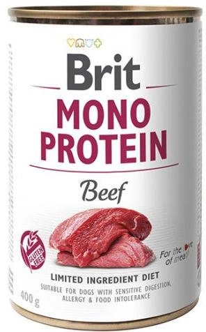 Вологий корм для собак Brit Mono Protein Яловичина 400 г (8595602555338) - зображення 1