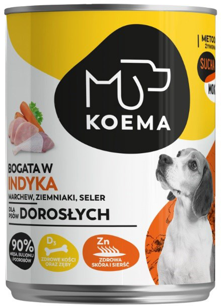 Mokra karma dla psów Koema Bogata w indyka 400 g (5907648373808) - obraz 1