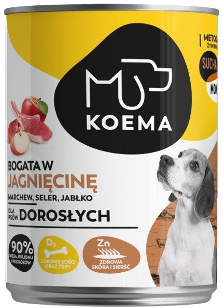 Mokra karma dla psów Koema Bogata w jagnięcinę 400 g (5907648373822) - obraz 1