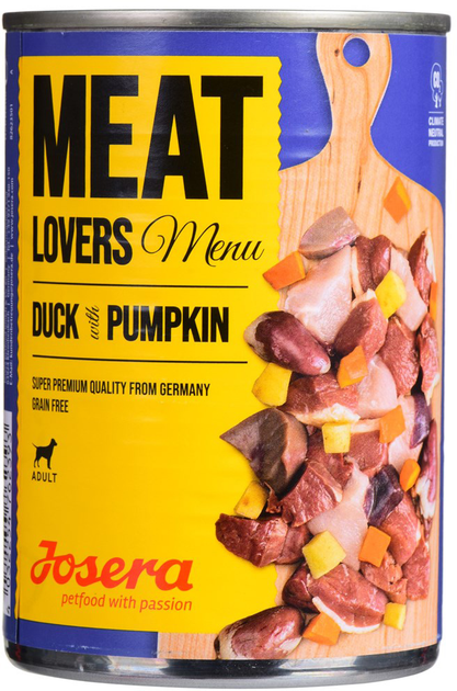 Mokra karma dla psów Josera Meatlovers Menu Kaczka z dynią 400 g (4032254762393) - obraz 1