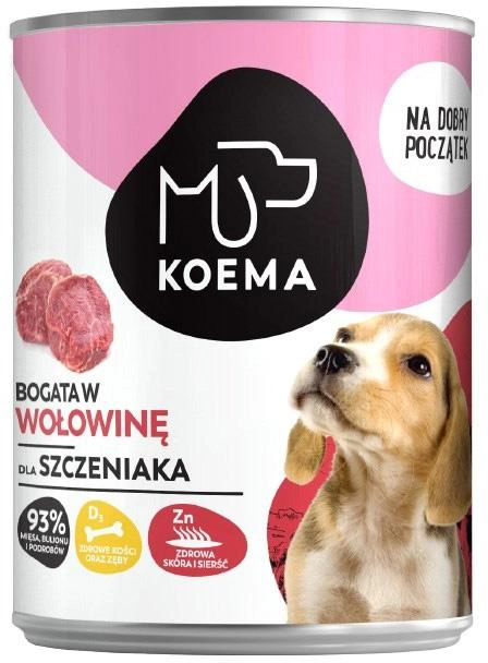 Mokra karma dla psów Koema Junior wołowina 400 g (5904734019398) - obraz 1