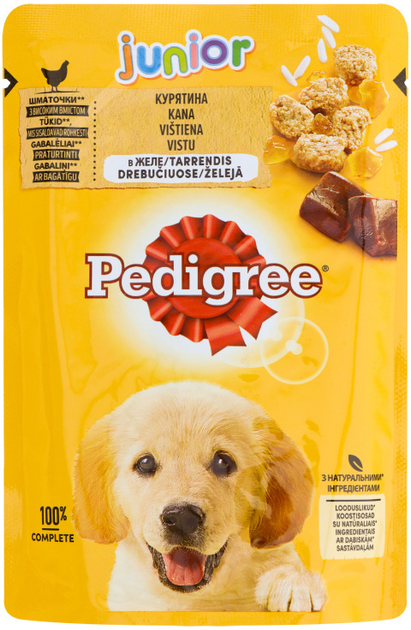 Вологий корм для собак Pedigree Junior з куркою та рисом 100 г (5900951017247) - зображення 1