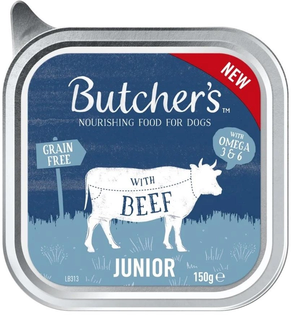 Mokra karma dla szczeniąt Butchers Junior Pasztet z wołowiną 150 g (5011792007677) - obraz 1