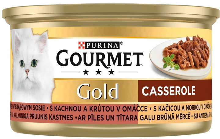 Вологий корм для котів Purina Gourmet Gold з качкою та індичкою 85 г (7613032984540) - зображення 1