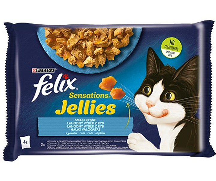 Вологий корм для котів Purina Felix Sensations рибні смаки 4 x 85 г (7613039778128) - зображення 1