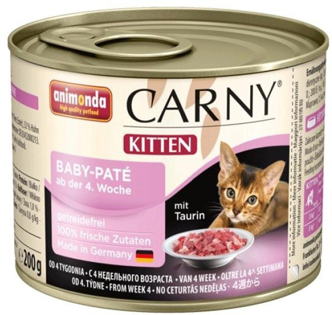 Вологий корм для котів Animonda Carny Kitten Baby Pate 200 г (4017721839624) - зображення 1