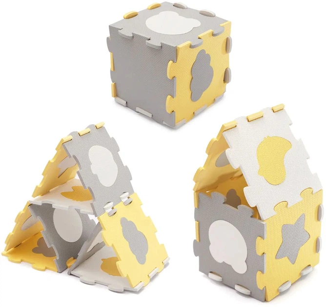 Килимок-пазл Kinderkraft Luno Shapes Yellow 30 елементів (KPLUSH00YEL0000) - зображення 4